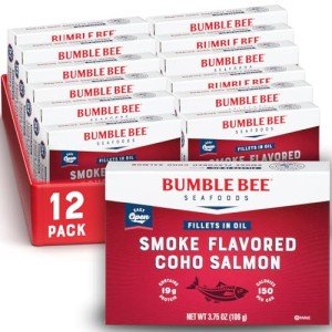 Smoked Coho Salmon Fillets in Oil - 12 Pack
