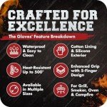 Extra Large Silicone BBQ Gloves for Grilling