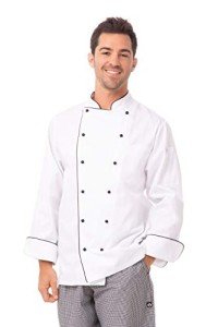Men's Newport Chef Coat in White, Large