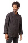 Black Denim Chef Coat for Men, Large