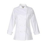 Elyse Premium Cotton Chef Coat - White, Small