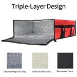 Insulated Pizza Delivery Bag - 20"x20"x6" Red