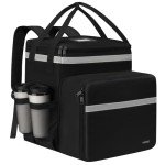 Expandable Pizza Delivery Backpack with 7 Cup Holders