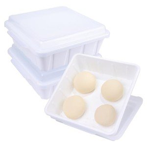 3-Pack Stackable Pizza Dough Proofing Containers