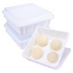 3-Pack Stackable Pizza Dough Proofing Containers