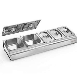 Onlyfire Stainless Steel Pizza Topping Station with Trays