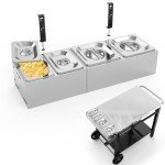 BBQMall Outdoor Pizza Topping Station with 4 Trays