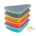 4-Pack Reusable Silicone Pizza Slice Storage Containers