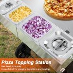 BBQMall Outdoor Pizza Topping Station with 4 Trays