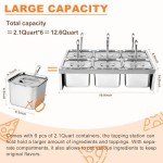 Stainless Steel 6-Compartment Pizza Topping Station
