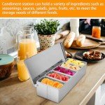 Stainless Steel Pizza Topping Station with 5 Containers