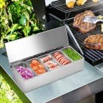 Stainless Steel Pizza Topping Station with 5 Containers