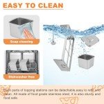 Stainless Steel 6-Compartment Pizza Topping Station