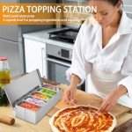 Stainless Steel Pizza Topping Station with 5 Containers
