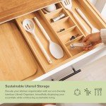 Adjustable Bamboo Drawer Organizer for Utensils