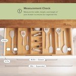 Adjustable Bamboo Drawer Organizer for Utensils