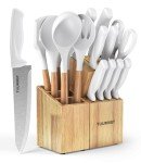 18-Piece Kitchen Knife Set with Block and Sharpener