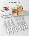 18-Piece Kitchen Knife Set with Block and Sharpener