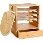 Wood Pizza Peel Rack with Spice Drawer & Bamboo Boards
