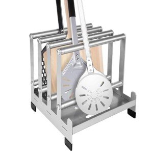 Koretech Steel Pizza Peel Rack with 4 Slots