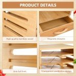 Wood Pizza Peel Rack with Spice Drawer & Bamboo Boards