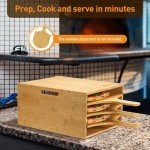 Wooden Pizza Peel Rack with Spatula Set