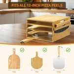 Wooden Pizza Peel Rack with Spatula Set
