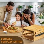 Wooden Pizza Peel Rack with Spatula Set