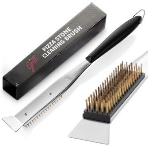 Hans Grill Brush for Pizza Stone/Oven – 2-in-1 Tool