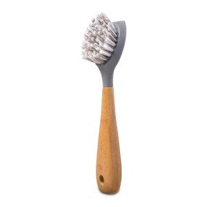 Bamboo Dish Brush & Scraper for Tough Cleaning