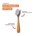 Bamboo Dish Brush & Scraper for Tough Cleaning