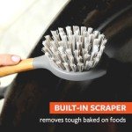 Bamboo Dish Brush & Scraper for Tough Cleaning