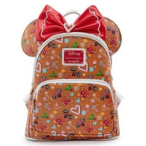 Loungefly Disney Christmas Gingerbread AOP Womens Double Strap Shoulder Bag Purse with Ears Headband