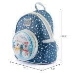 Loungefly Disney Snowman Mickey Minnie Mouse Snowglobe Womens Double Strap Shoulder Bag Purse