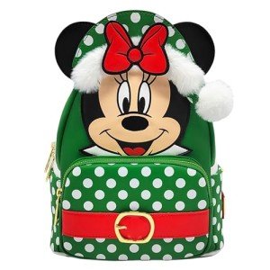 Loungefly Disney Minnie Mouse Elf Polka Dot Christmas Double Strap Shoulder Bag