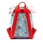 Loungefly Disney Christmas Mickey and Minnie Snowman AOP Womens Double Strap Shoulder Bag Purse with Ears Headband