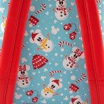 Loungefly Disney Christmas Mickey and Minnie Snowman AOP Womens Double Strap Shoulder Bag Purse with Ears Headband