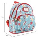 Loungefly Disney Christmas Mickey and Minnie Snowman AOP Womens Double Strap Shoulder Bag Purse with Ears Headband