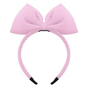Bow Headband Bowknot Hair Accessory - Big Bow Hoop for Women, Party Decoration Headdress, Cosplay Costume Handmade Headpiece for Halloween, Christmas, Birthday (1 Pack Pink)