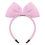 Bow Headband Bowknot Hair Accessory - Big Bow Hoop for Women, Party Decoration Headdress, Cosplay Costume Handmade Headpiece for Halloween, Christmas, Birthday (1 Pack Pink)
