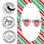 Candy Spearmint/Peppermint Style Mouse Ear Drop and Dangle Shaped Earrings for Women.