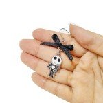 Jack Skellington Gothic Jewelry: 2 Hypoallergenic Earrings for Girls (1 Stud Earrings 1 Fishhook Drop) Earring Sets with Charms One Size Fits All Girls Earrings The Nightmare Before Christmas Ages 4+