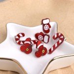 Agriajun Christmas Stud Earrings Set for Women，3 Pairs Cute Fun Small Candy Cane Gloves Snowflake Holiday Xmas Santa Studs Accessories Jewelry Bulk Gift