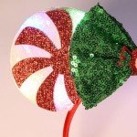 UNSPAZ Light Up Mouse Ears, Christmas Mouse Ears Headband, Christmas Ears for Women Adult Kids, Christmas Headband Park Ears Christmas Party Cosplay Costumes Accessories (Light Up Candy)