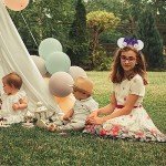 FACHPINT White Mouse Ears, Daisy Bow Mouse Headband for Anyone, Cute Mouse Ears Headband for Amusement Park Birthday Party Cosplay Accessories