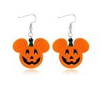 WCRAZYE Halloween Earrings Acrylic Skull Dangle Earrings for Women Halloween Pumpkin Earrings Spirit Earrings Cut Glitter Powder Cartoon Funny Earring Halloween Cosplay Jewelry (Yellow Pumpkin)