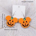 WCRAZYE Halloween Earrings Acrylic Skull Dangle Earrings for Women Halloween Pumpkin Earrings Spirit Earrings Cut Glitter Powder Cartoon Funny Earring Halloween Cosplay Jewelry (Yellow Pumpkin)