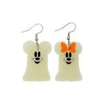 Halloween Mickey And Minnie Ghosts Glow In The Dark Earrings Large