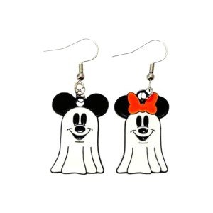 Mickey And Minnie Halloween Ghost Mouse Earrings