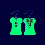 Halloween Mickey And Minnie Ghosts Glow In The Dark Earrings Large